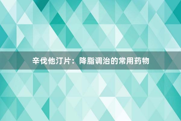 辛伐他汀片：降脂调治的常用药物